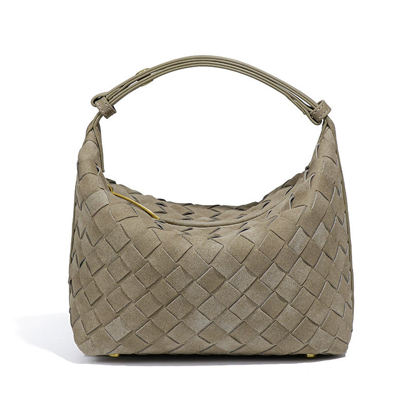Siena Woven Hobo Bag - Suede-Effect PU Shoulder Bag