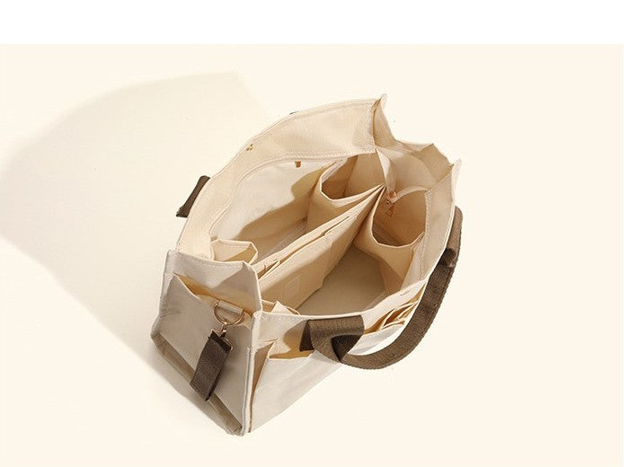 Bagviera canvas work tote bag, interior compartment organisation view