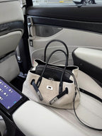 Aria Structured Tote, oatmeal back seat