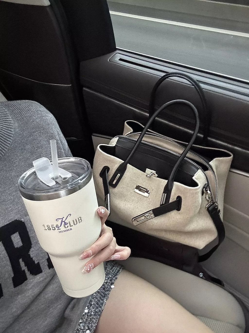 Aria Structured Tote, oatmeal everyday
