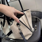 Aria Structured Tote, oatmeal interior