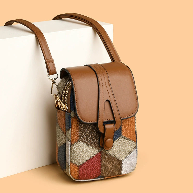 Bagviera compact phone crossbody bag, side angle with adjustable strap