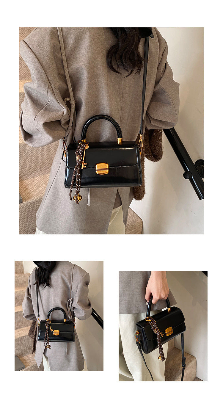 Cora Lock Box Bag, black outfit
