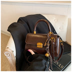 Cora Lock Box Bag, coffee closeup