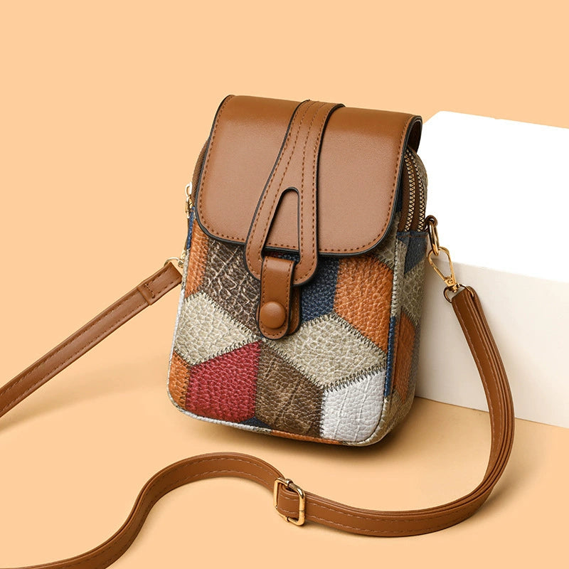 Bagviera compact phone crossbody bag, back view with zip pockets