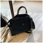 Hollis Relaxed Tote, black top view