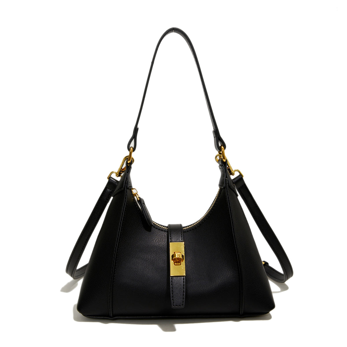 Nola Lock Crescent Bag nola lock crescent bag black front