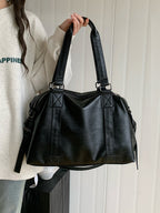 Vale Weekender Tote vale weekender tote black pu front